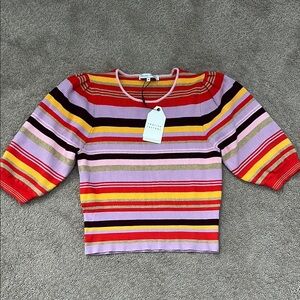 English Factory Striped Knit Top